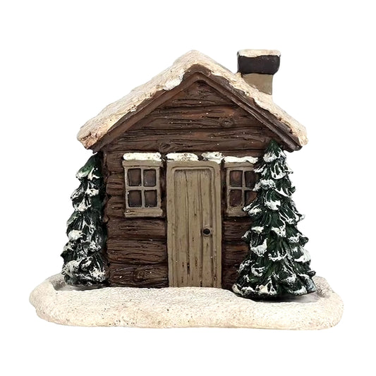 Resin Christmas Village House incense Burner Rustic 